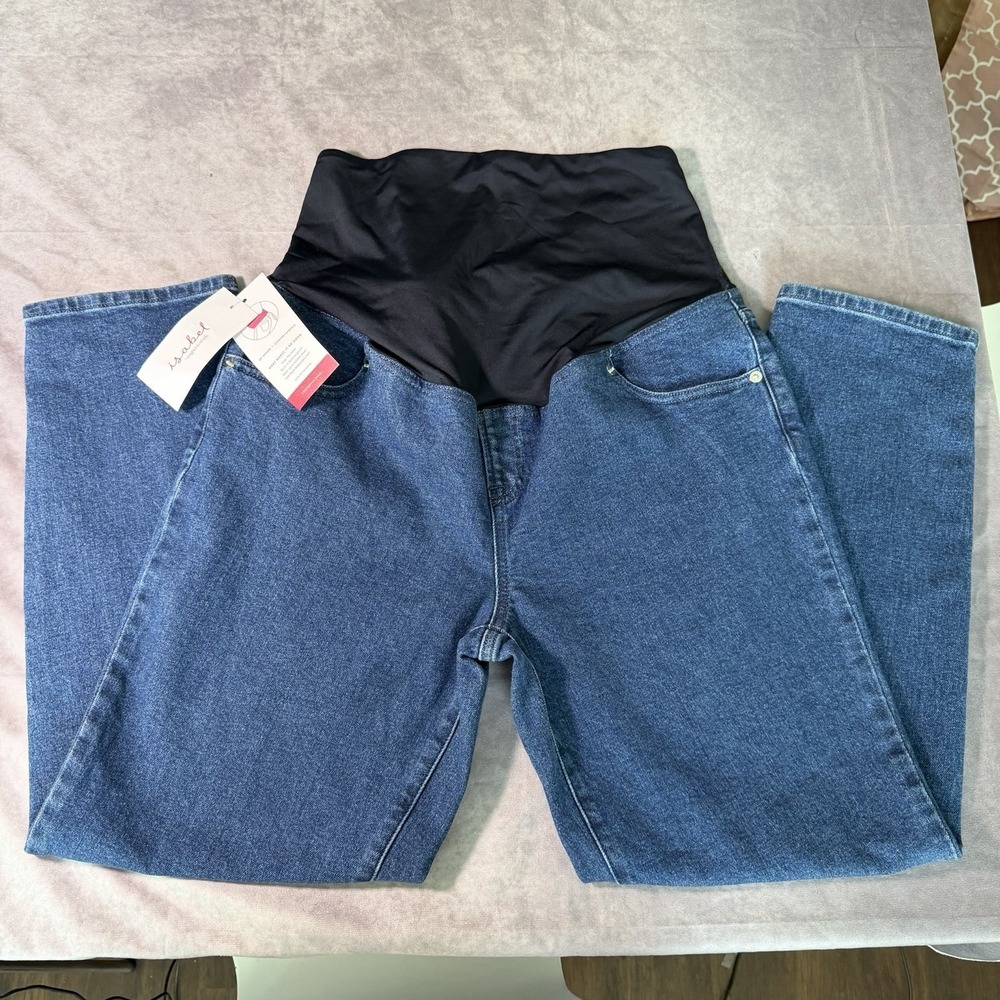 Isabel By Ingrid & Isabel Jeans 10 28" Skinny Maternity Crossover Panel NWT